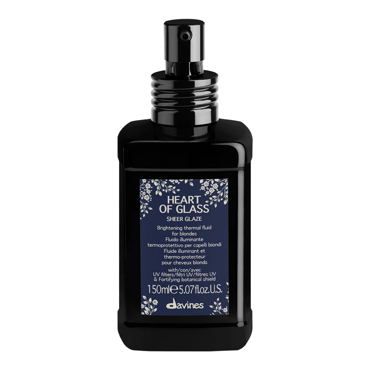 DAVINES HEART OF GLASS rozświetlający fluid do włosów blond Sheer Glaze 150 ml